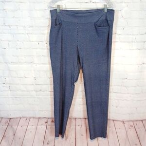 Vanhuesen  Tweed  Blue & White  Casual Pants Sz 16 Stretch